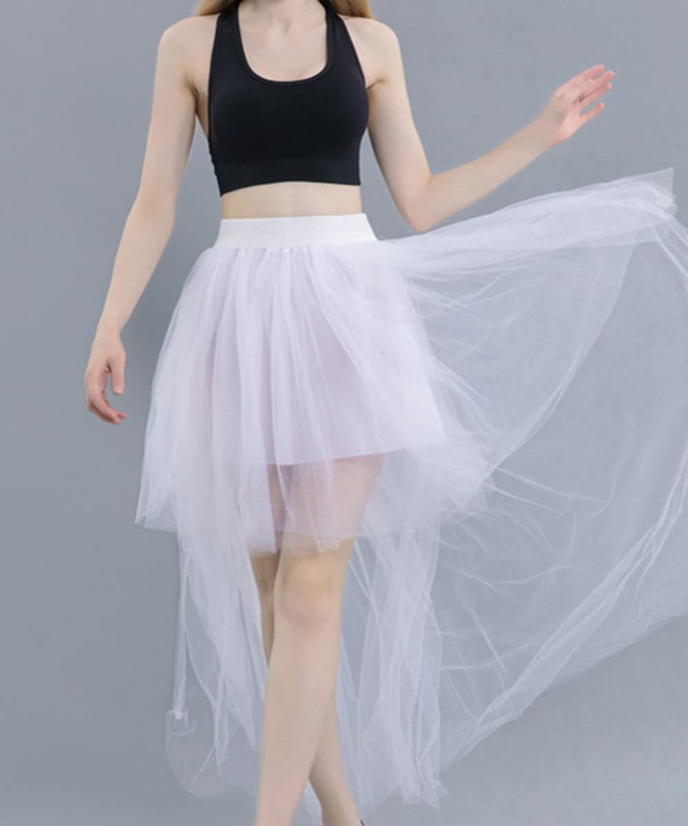 Rosenvy Women’s High-Low Tulle Tutu Skirt with Elastic Waist