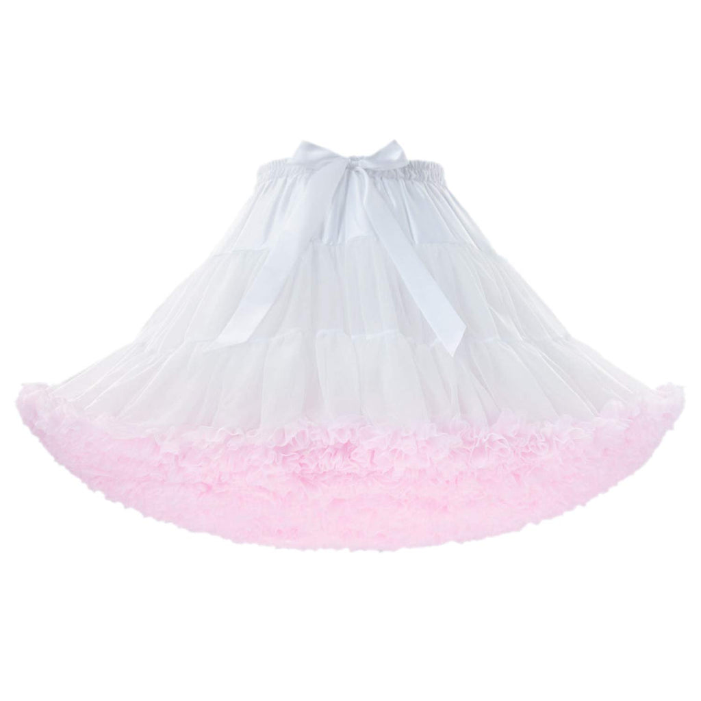 Rosenvy Women's Elastic Waist Puffy Tulle Tutu Skirt