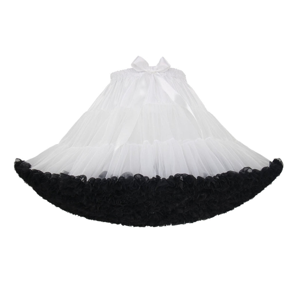 ROSENVY Colette Colorblock Ruffled Tulle Tutu Skirt