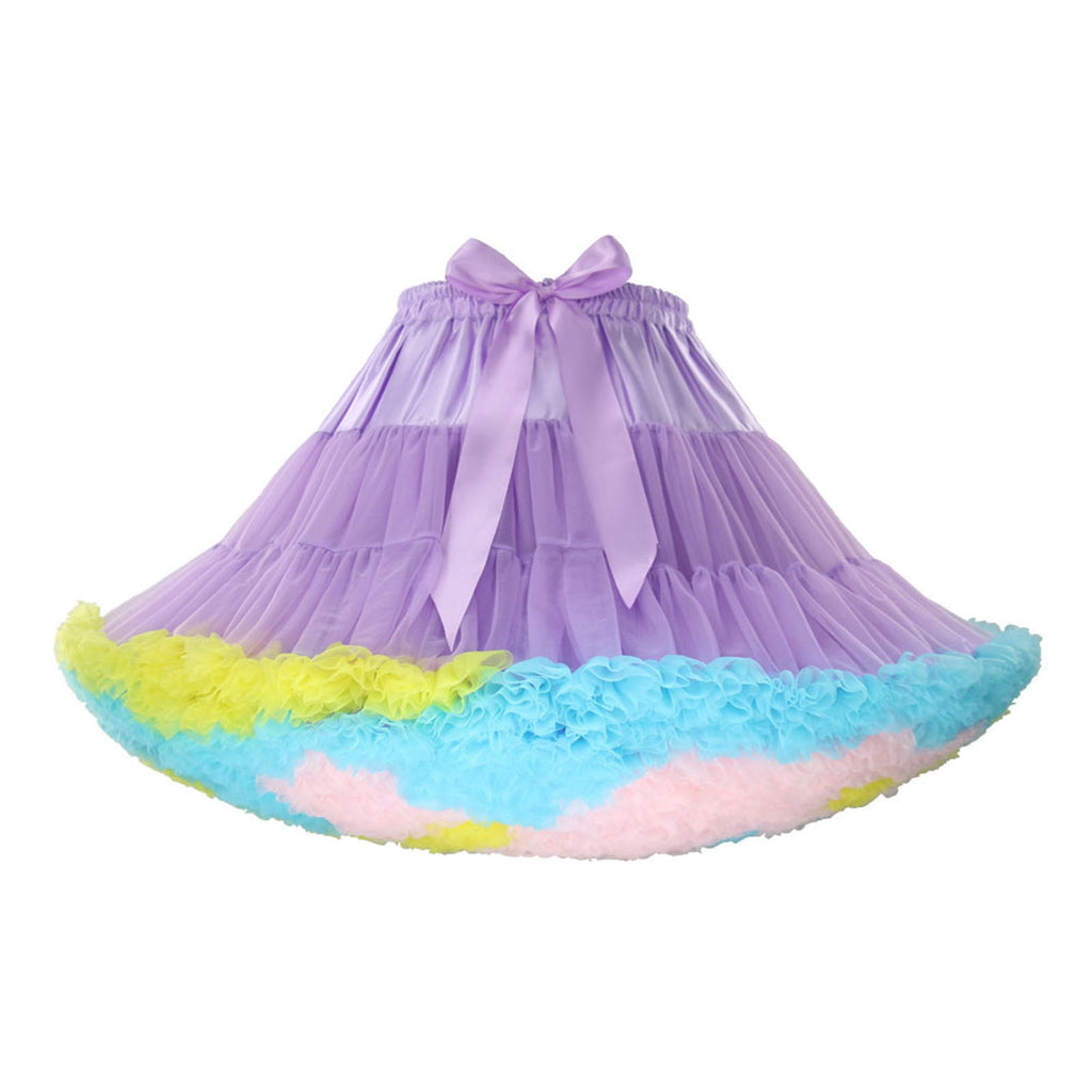 ROSENVY Colette Colorblock Ruffled Tulle Tutu Skirt