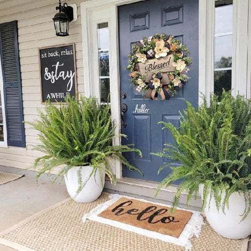 The Magnolia Grace Wreath | 20" Artificial White Magnolia Front Door Wreath