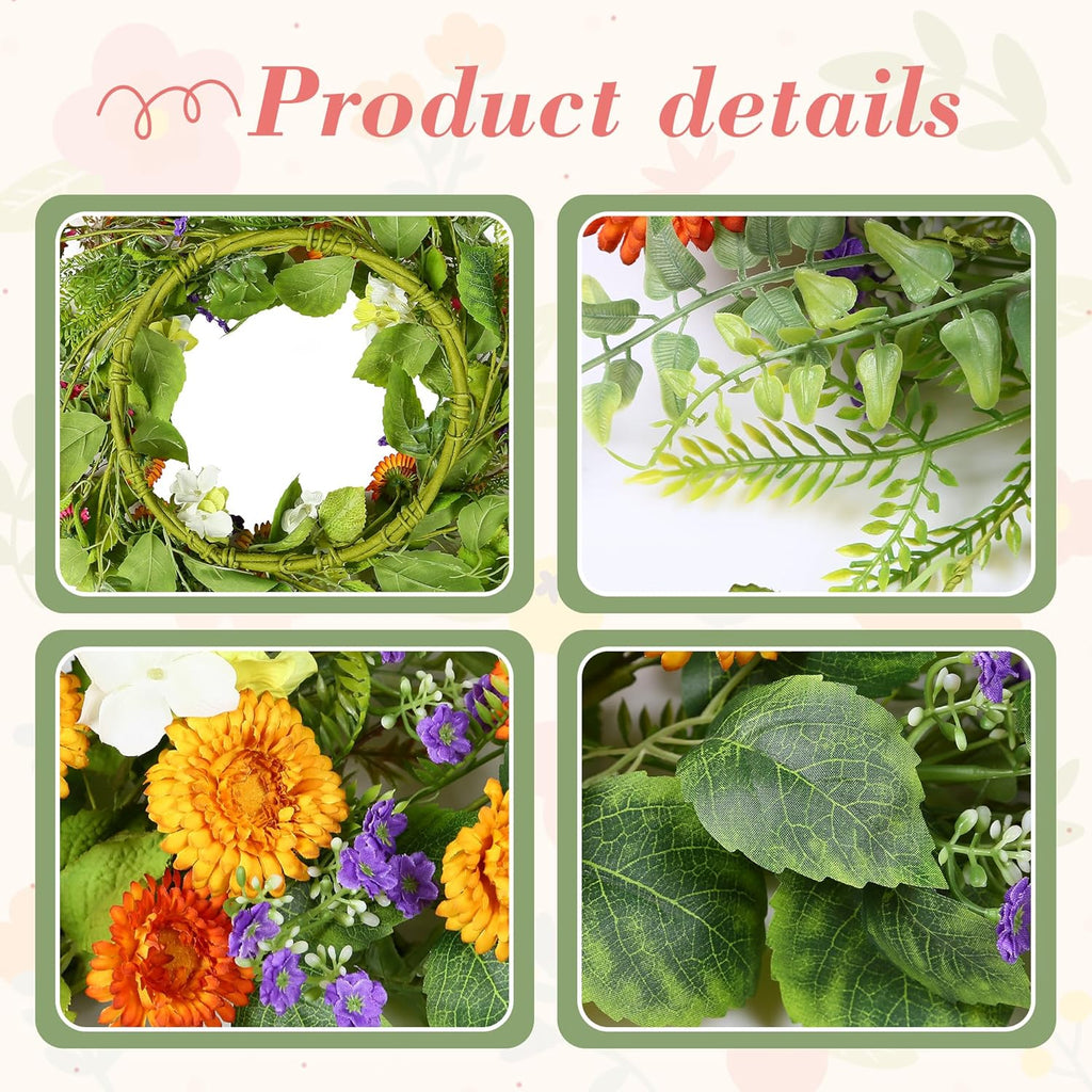 The Summer Meadow Wreath | 20" Colorful Floral Front Door Wreath