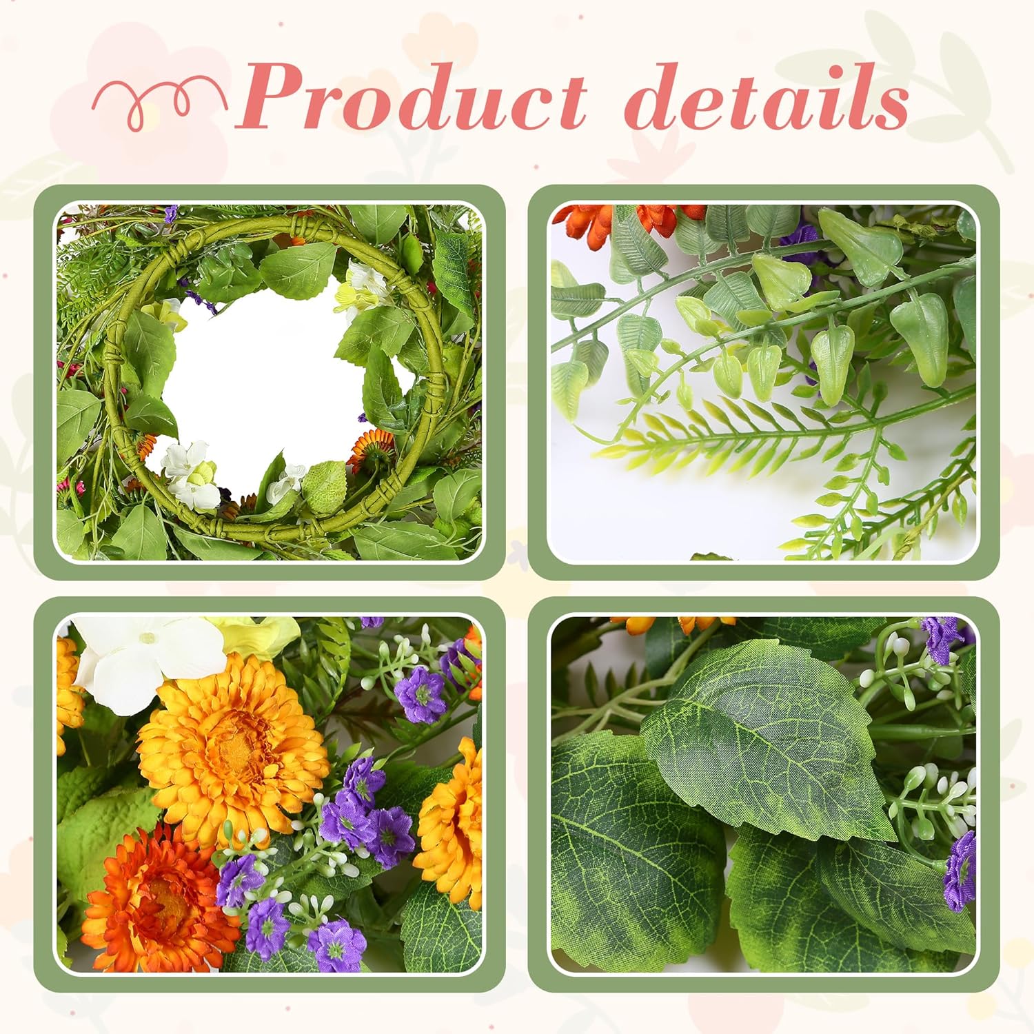 The Summer Meadow Wreath | 20" Colorful Floral Front Door Wreath