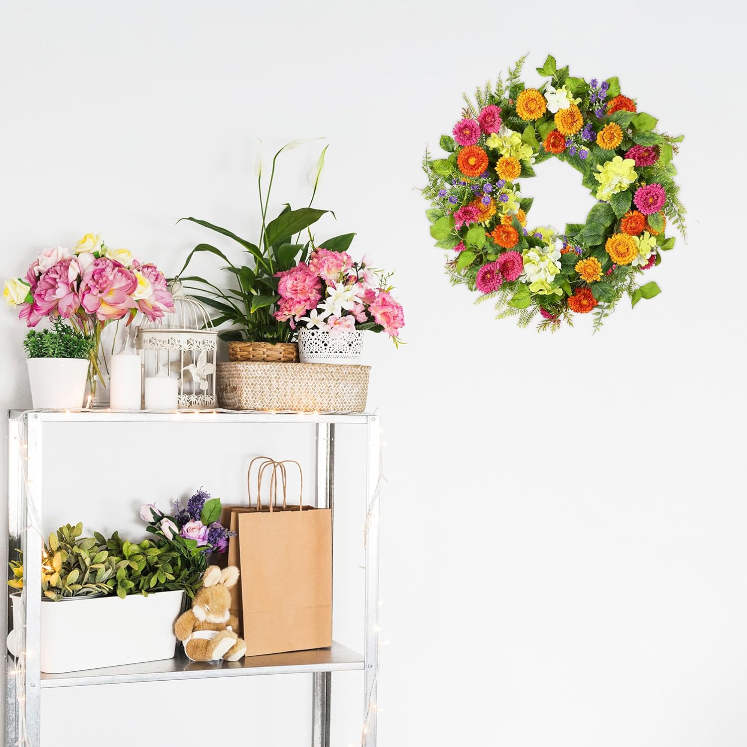 The Summer Meadow Wreath | 20" Colorful Floral Front Door Wreath