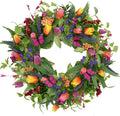 The Spring Blossom Wreath | 22" Artificial Mixed Tulip Front Door Wreath