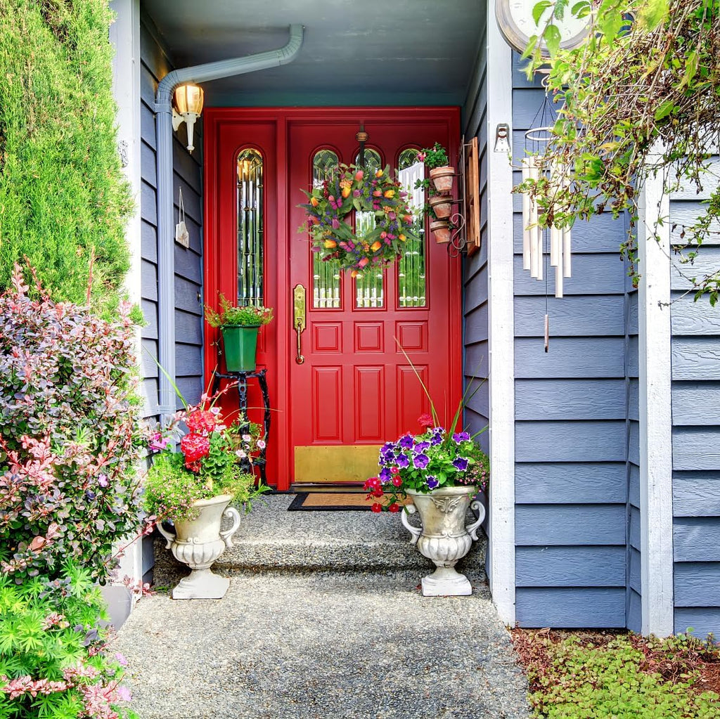 The Spring Blossom Wreath | 22" Artificial Mixed Tulip Front Door Wreath