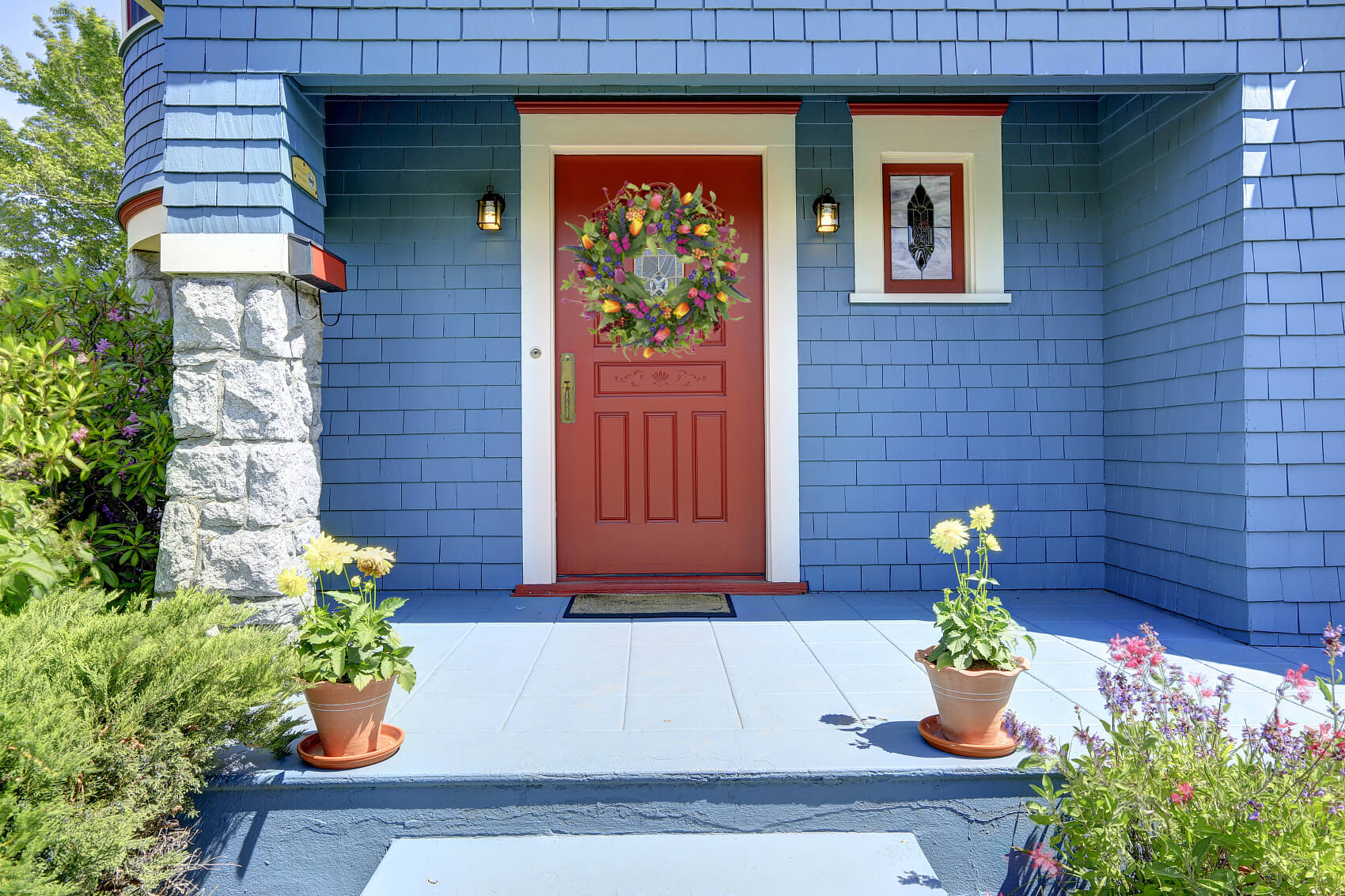 The Spring Blossom Wreath | 22" Artificial Mixed Tulip Front Door Wreath