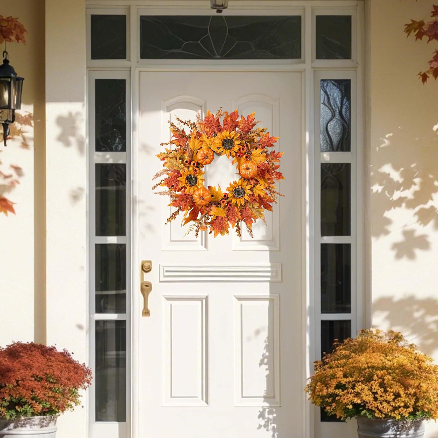 The Harvest Glow Wreath | 24" Pumpkin Sunflower Fall Front Door Wreath