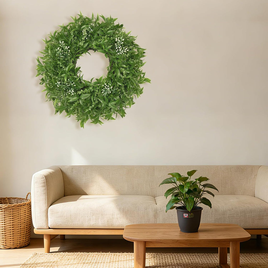 The Evergreen Meadow Wreath | 26" Artificial Greenery & Eucalyptus Front Door Wreath