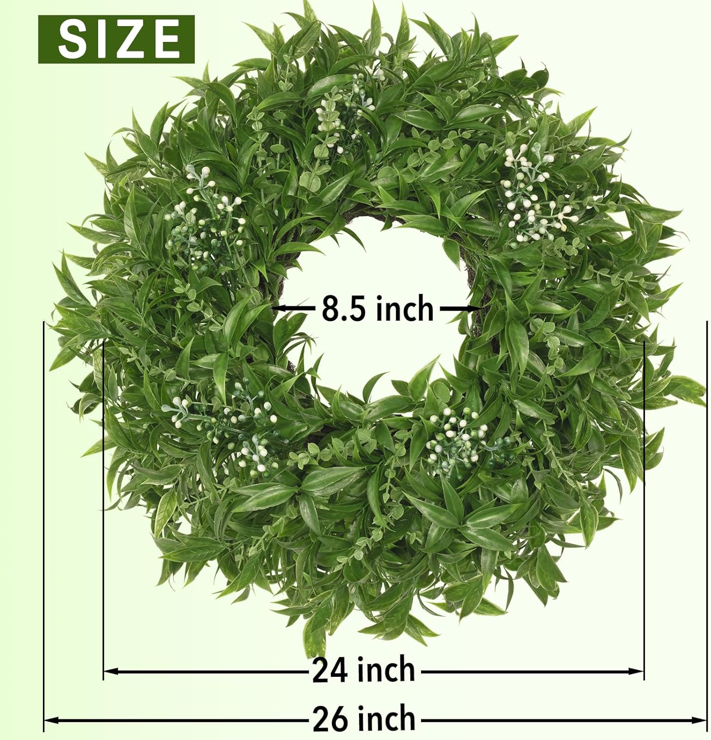 The Evergreen Meadow Wreath | 26" Artificial Greenery & Eucalyptus Front Door Wreath