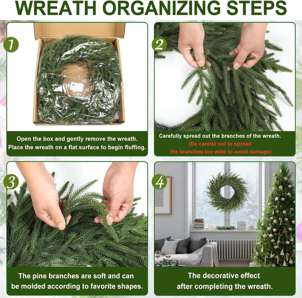 The Winter Evergreen Wreath | 26" Real Touch Pine Front Door Wreath