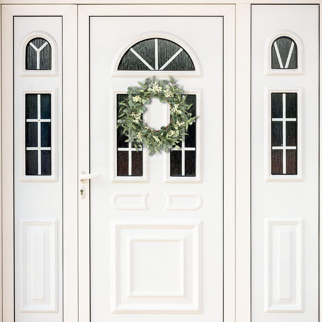 The Evergreen Welcome Wreath | 20" Artificial Eucalyptus Front Door Wreath