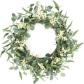 The Evergreen Welcome Wreath | 20" Artificial Eucalyptus Front Door Wreath