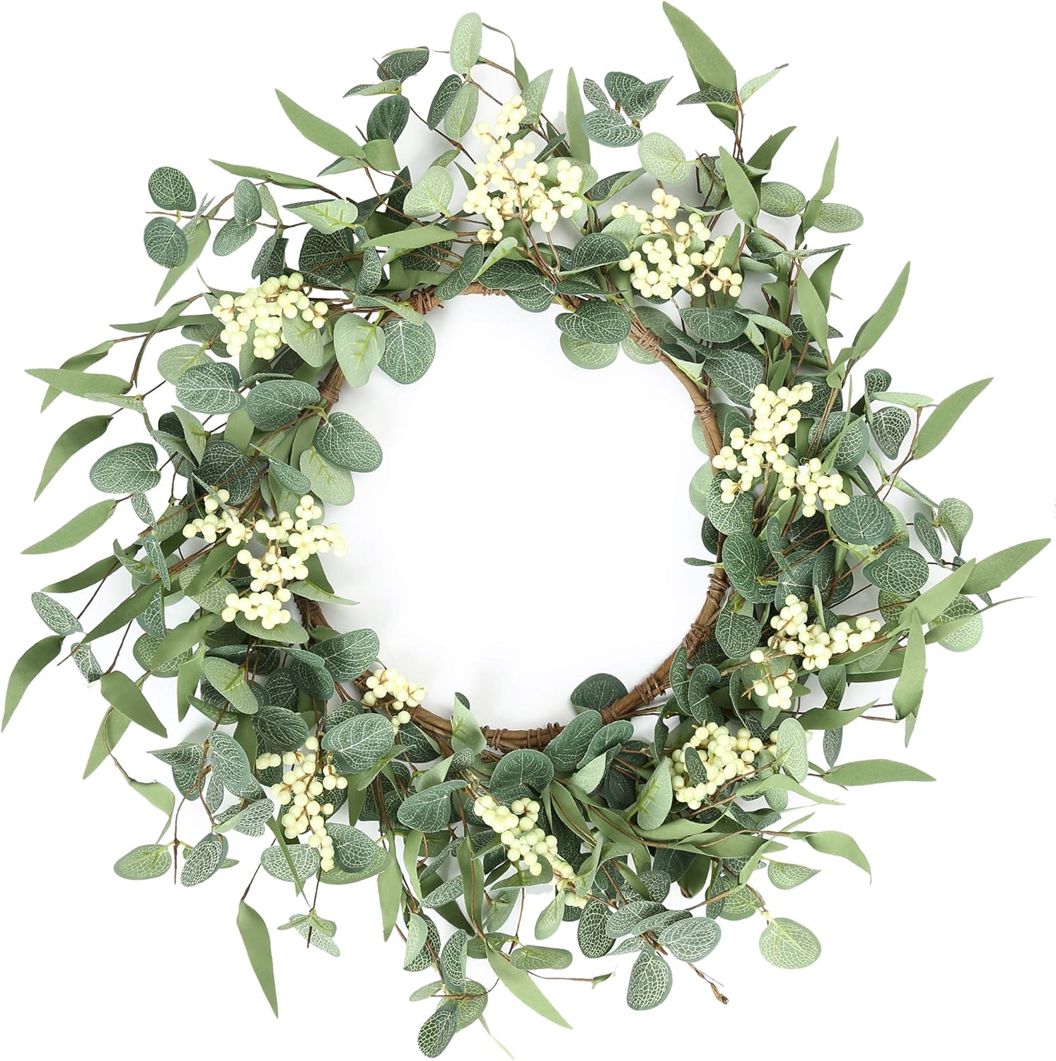 The Evergreen Welcome Wreath | 20" Artificial Eucalyptus Front Door Wreath
