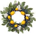 The Lemon Grove Wreath | Pre-Lit Artificial Lemon & Eucalyptus Front Door Wreath